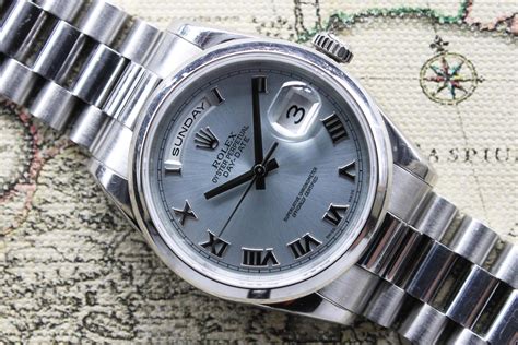 rolex day date platin blau